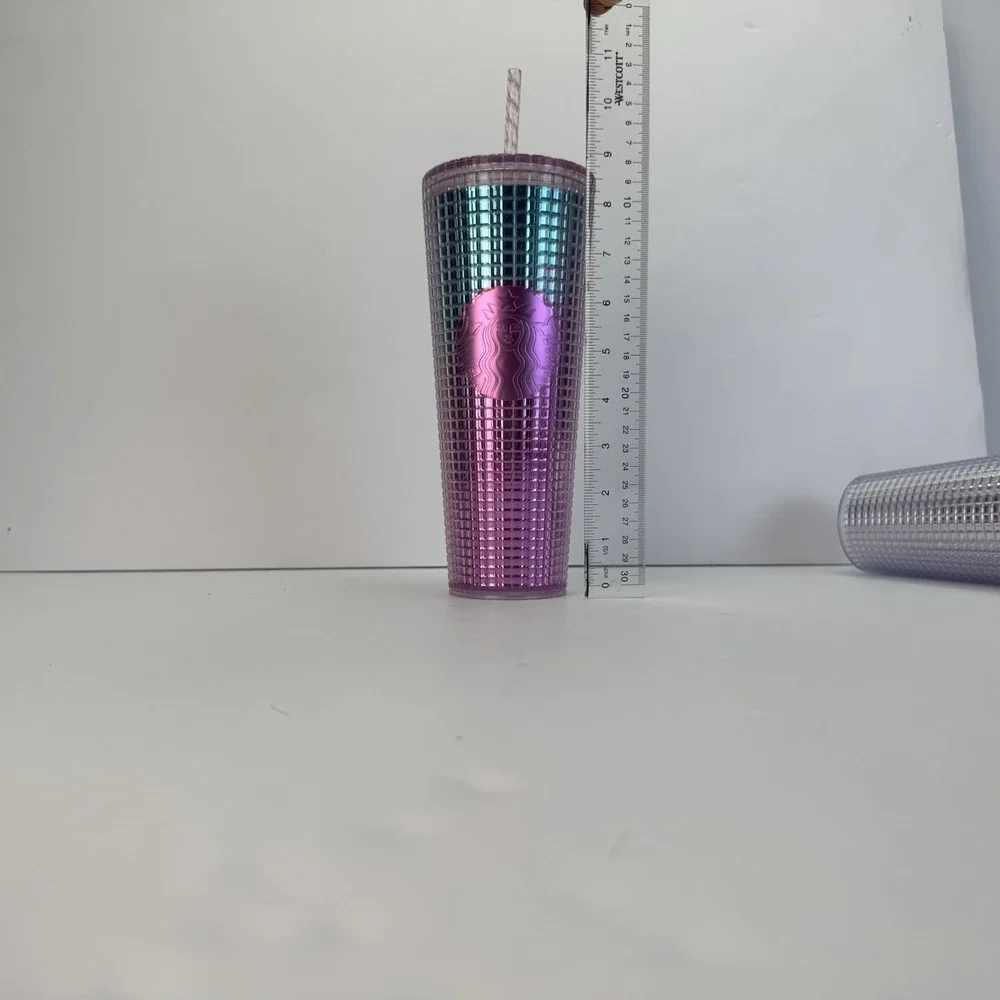 (3) Starbucks Platinum Silver Grid Disco Holiday 2020 Cold Cup Tumbler Christmas
